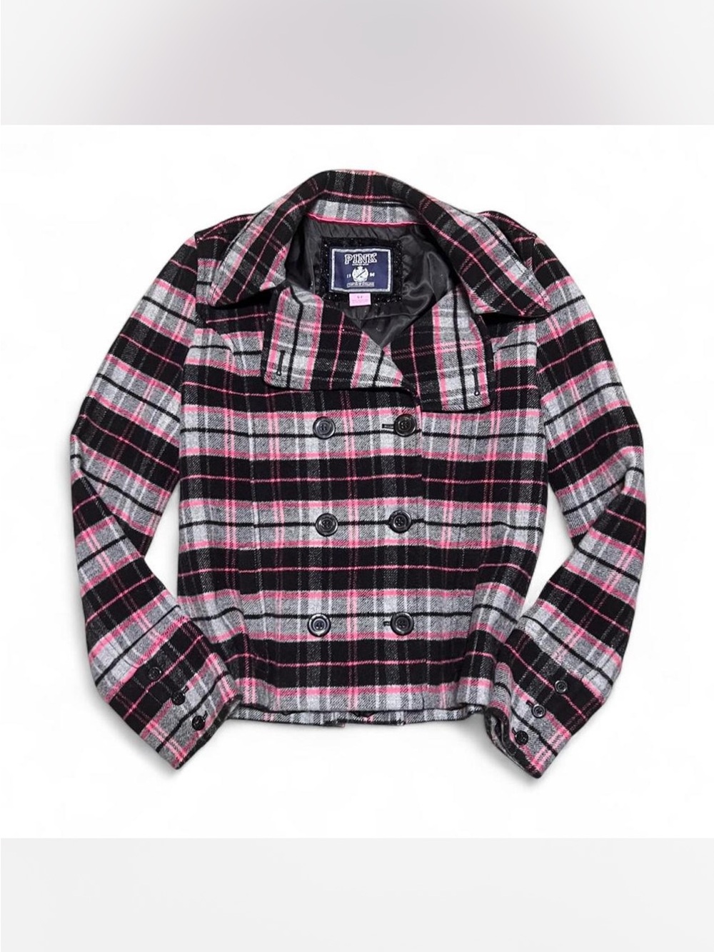 ✨ VINTAGE Y2K VICTORIA’S SECRET PINK WOOL BLEND PEACOAT ✨